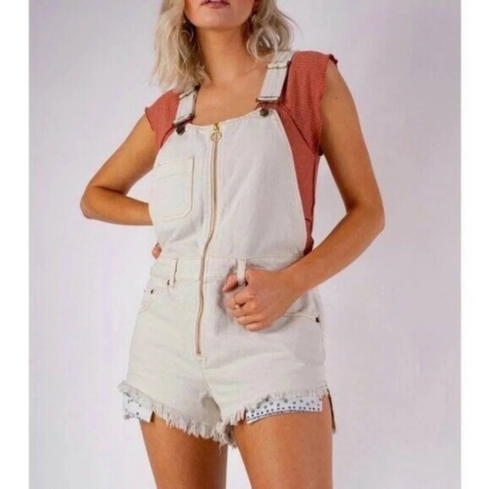 Free people Sunkissed Off white short overall